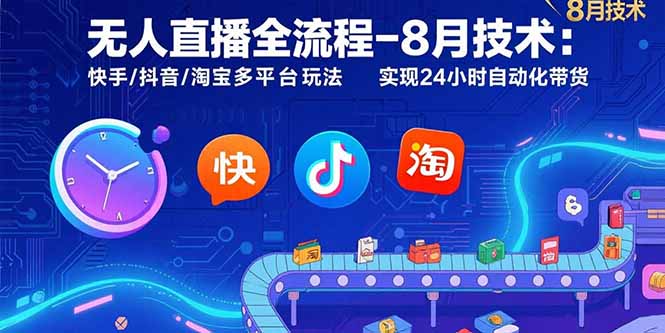 （15635期）无人直播全流程-8月技术：快手/抖音/淘宝多平台玩法 实现24小时自动化带货